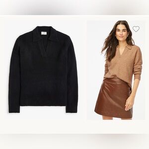 J.Crew Women’s Sweater-Polo Size XXS Black